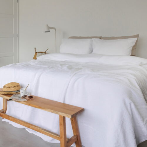 wit linnen dekbedovertrek