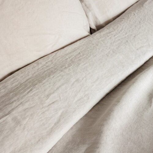 beige linnen dekbedovertrek