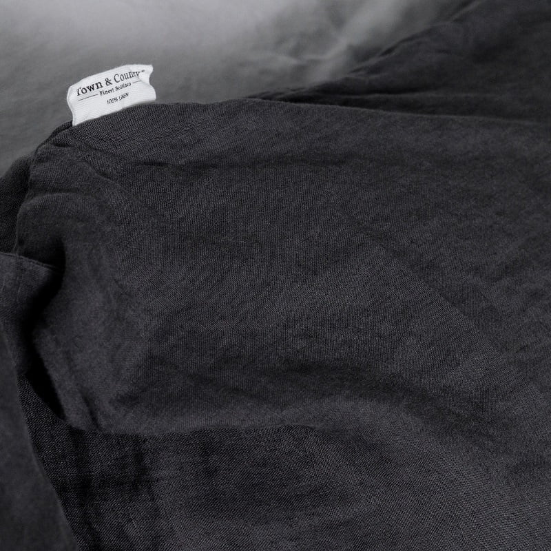 donker grijs linnen dekbedovertrek - Afbeelding 3