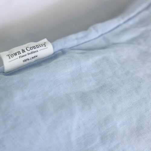 licht blauw linnen dekbedovertrek