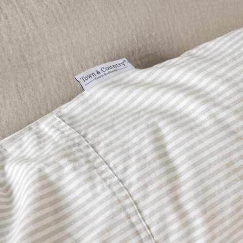 Newport streep beige dekbedovertrek