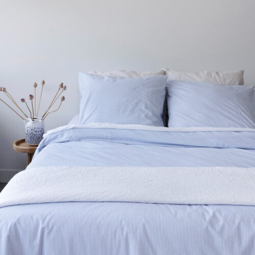 Newport streep blauw dekbedovertrek
