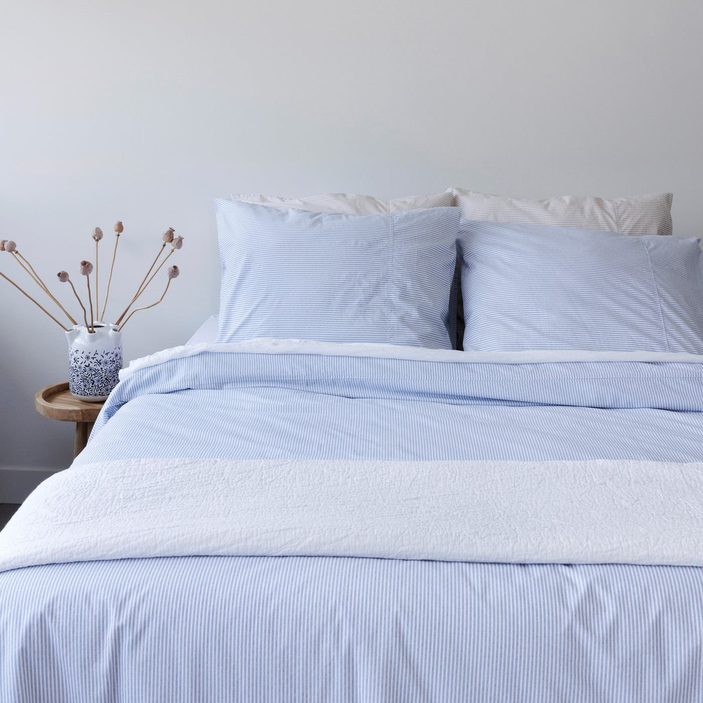 Newport streep blauw dekbedovertrek - Afbeelding 3