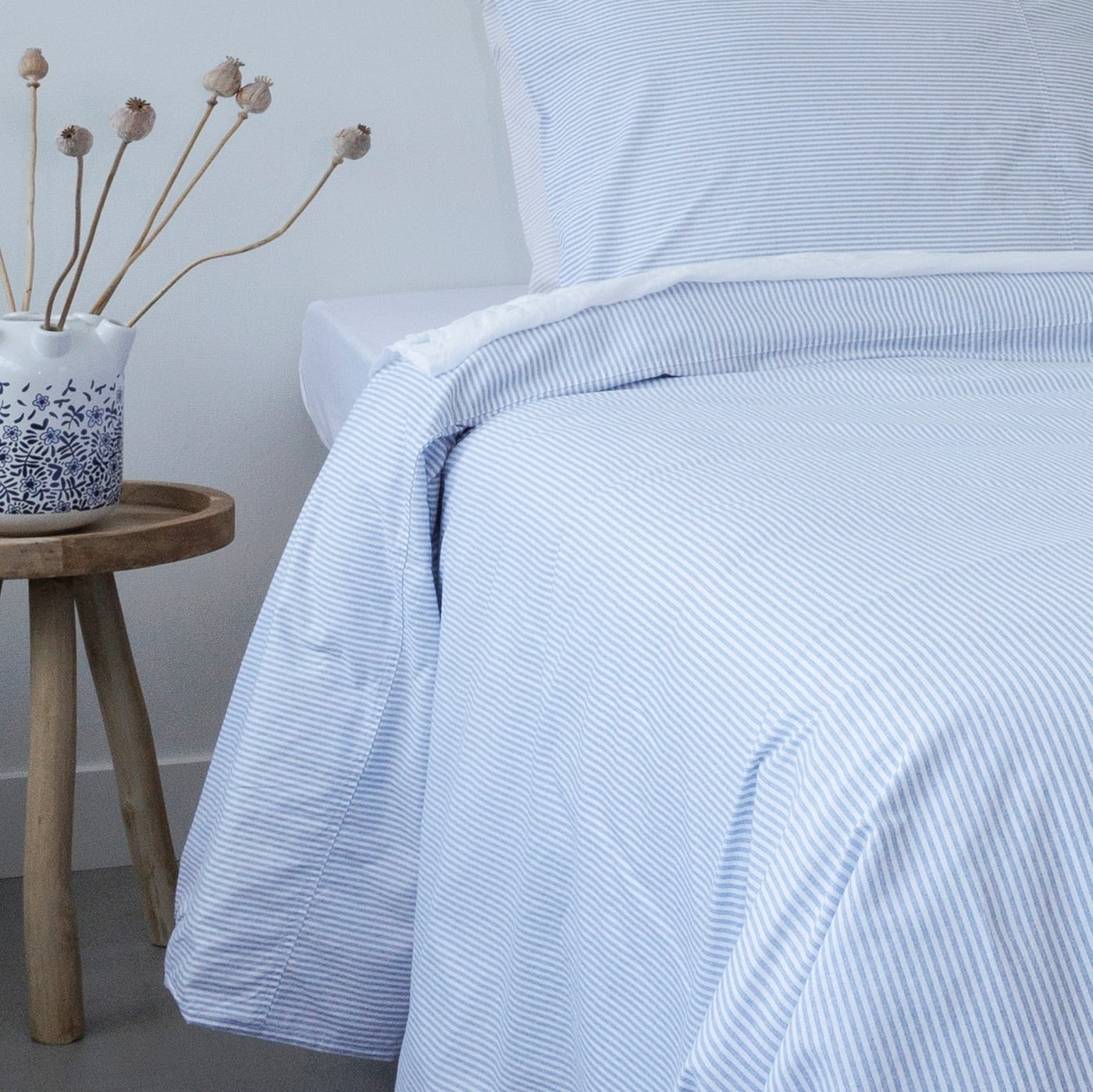 Newport streep blauw dekbedovertrek