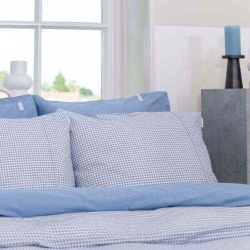 geruit dekbedovertrek blauw