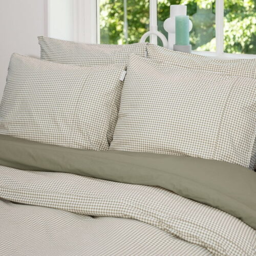 groen geruit dekbedovertrek