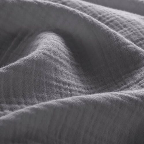 zacht mousseline donker grijs 2 persoons