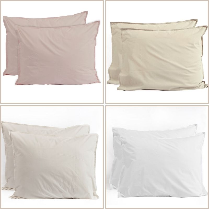 6 kleuren percal katoen slopen 2 stuks