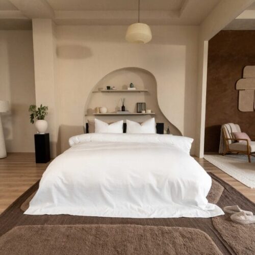 Taga satijn dekbedovertrek wit