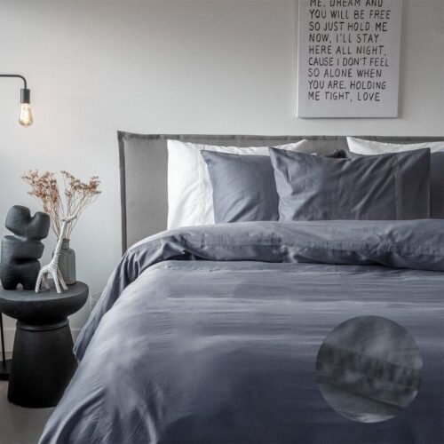 antraciet katoen satijn beddengoed Boston