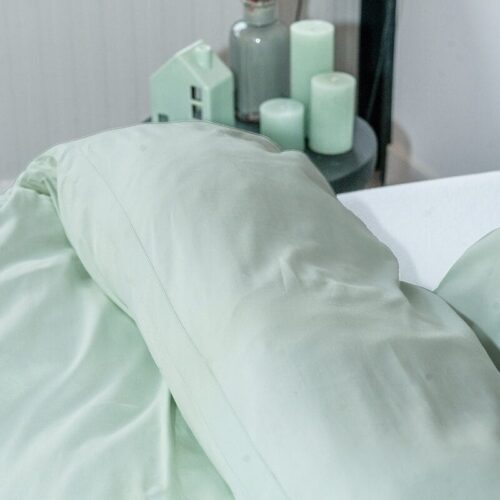 hotelkwaliteit groen satijn beddengoed