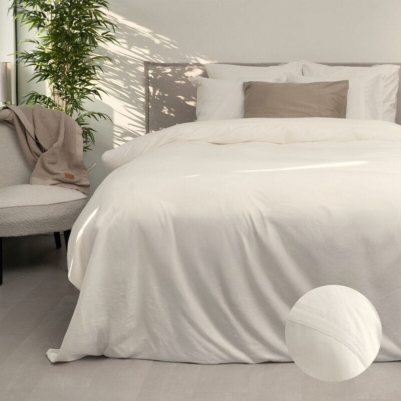 hotelkwaliteit satijn beddengoed ecru