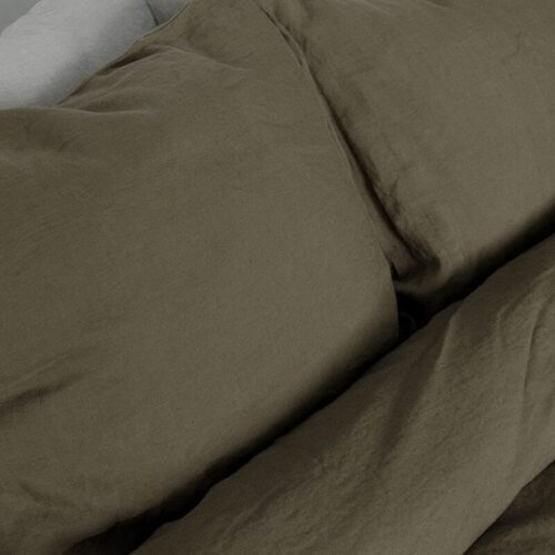 Groen linnen dekbedovertrek 240×220