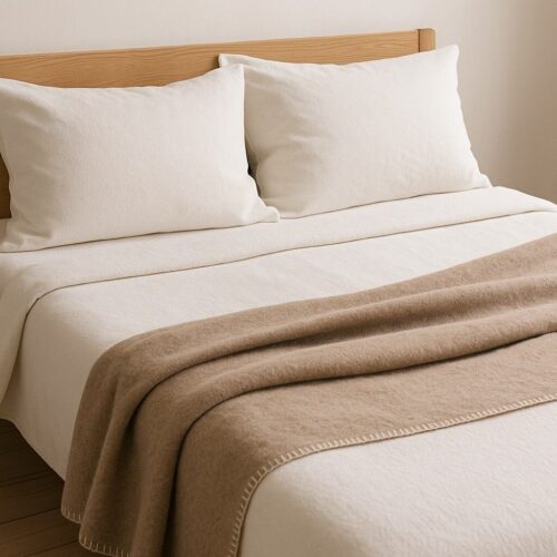 laken flanel wit en ecru