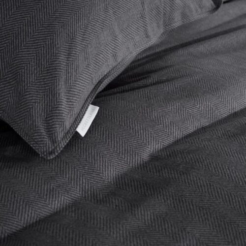 antraciet flanel dekbedovertrek Spina