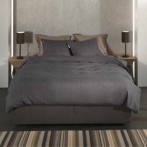 antraciet flanel dekbedovertrek Spina
