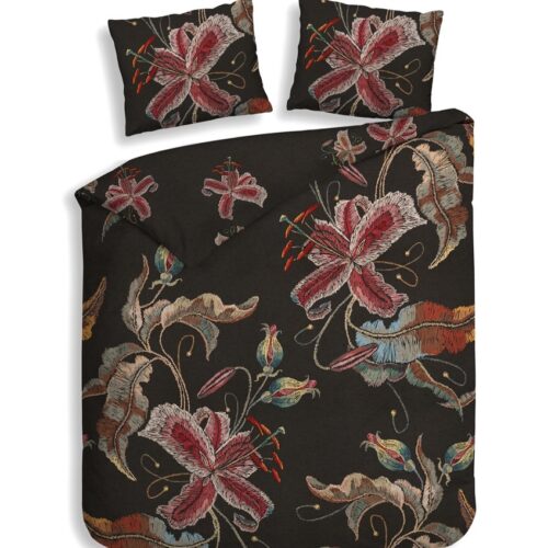 donker dekbedovertrek met bloemen 240×220